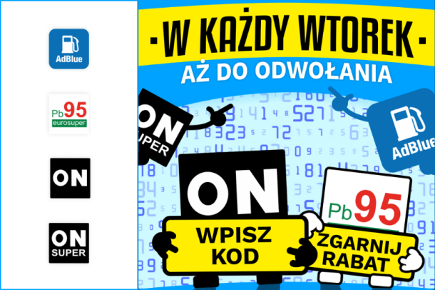 grafika dot. promocji na stacji paliw MZK Wpisz kod i zgarnij rabat